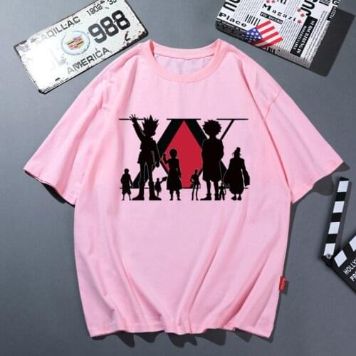 HUNTER X HUNTER Pink Graphic Tshirts Women Anime Cartoon Print T Shirt Femme Harajuku Shirt Aesthetic Clothes T-Shirt