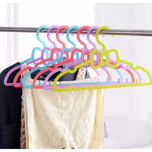 1 PC Bowknot Children Non-Slip Hanger Pink Yellow Green Blue Cloth Hanger Kid Living Room Bedroom Hanger