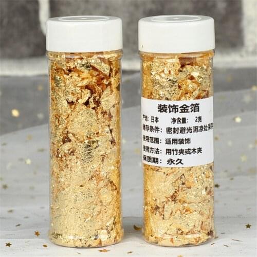 1PCS Gold Leaf Flakes 2g 24K Gold Decorative Dishes Chef Art Cake Decorating Tools Chocolate Creative Cake Decorations Tools
