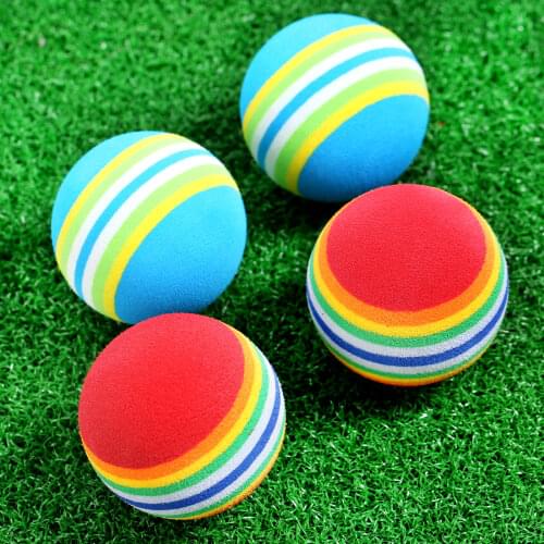 10Pcs Golf Training Balls for Golf Swing Shot Training Indoor Practice Ball Bright Rainbow Color Soft EVA Sponge Foam Balls 42mm