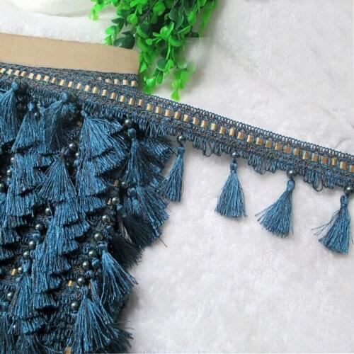 10CM Width Braided Tassel Fringe Bead Lace Trimmings For DIY Sewing Curtain Decortion 11Meters/lot