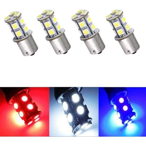 4pcs 1156 BA15S 13 SMD P21W R5W R10W Led Car Bulbs White LED Bulb Lamp Turn Signal Reverse Lights Car Light Tail parking 12V Red