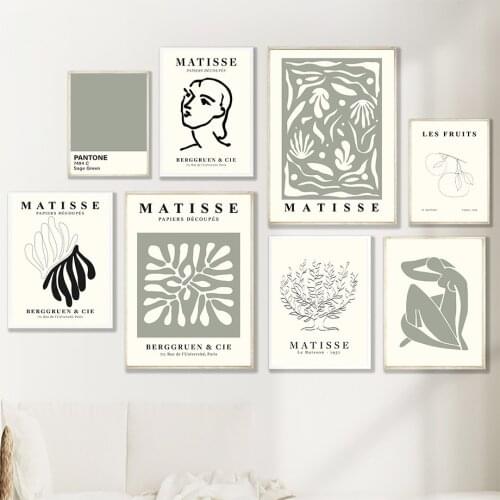 Abstract Matisse Line Art Nouveau Wall Art Canvas Painting Nordic Posters And Prints Pantone Wall Pictures For Living Room Decor