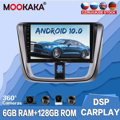 Android 10.0 128G Car Multimedia Player For Toyota Vios Yaris 14-17 Radio GPS Navigation Auto Stereo Recorder Head Unit Audio