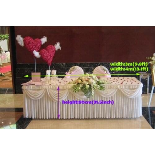White table skirt wedding table decoration