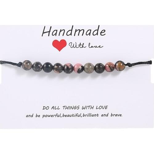 Fashion 6MM Natural Stone Rope Bracelet for Woman Retro Colorful Beads Bracelets on Hand Bracelet Gift for Man Pulserase Jewelry