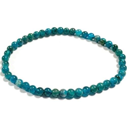 Fashion Jewelry Women Bracelet Natural Stone Apatite Round Beads Bangle elastic bracelet Gift Beadked Strand Bracelet