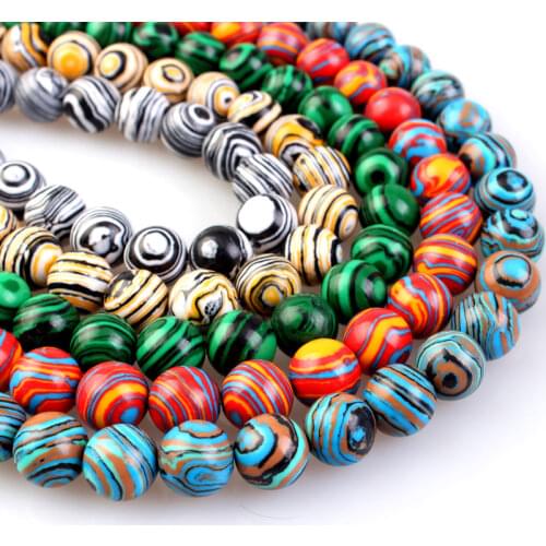 4 6 8 10 12mm Natural Stone Blue Malachite Peacock Stone Round beads Loose Beads For Diy Jewelry Making