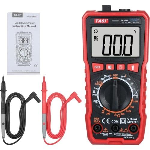 Digital Multimeter Professional Tester True RMS Multimeter Auto Identification Range Mini Tester OHM NCV Voltage Meter TA801A