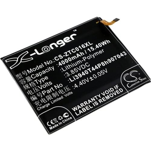 CS 4000mAh/15.40Wh battery for ZTE Axon 7 Max, Axon Max C2016 Dual SIM Li3940T44P8h907043