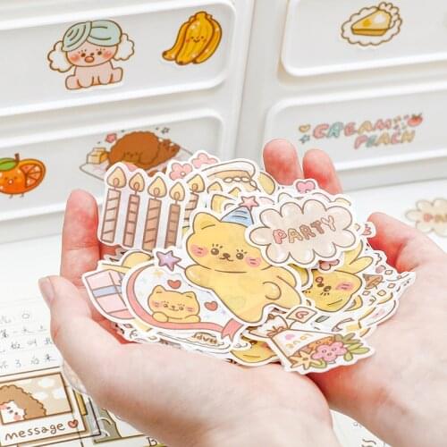 40 pcs Cute cartoon animals rabbit cat Stickers Scrapbooking Decorative Sticker Korean Diy Diary Album Stick Label Stationery