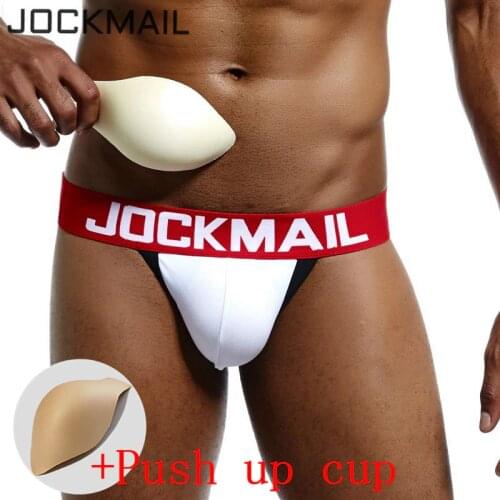 JOCKMAIL Padded men jockstrap push up Enhancing sexy men underwear penis Pouch gay underwear bulge thongt G string men brief