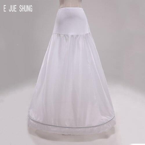 E JUE SHUNG White Petticoats A-Line Crinoline Underskirts Slip 1 Hoop Bridal Petticoat For Wedding Dresses Mariage Underwear
