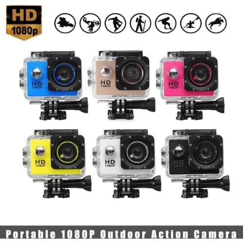 Portable Outdoor Action Camera 1080P Full HD Screen Helmet Waterproof Recording Sports DV Camera 140 Degree Wide-angle Pro Cam