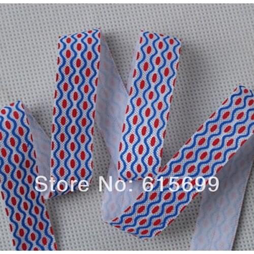5/8" FOE Elastic Ribbon, blue and red Fold over elastic, 4th of July foe ribbon, welcome custom print hair elastic