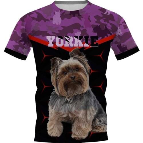 CLOOCL Pet Dog 3D Print T-shirts Yorkshire Terrier Yorkie Short Sleeve Shirts Creativity Men Clothing Como Tops Harajuku Tops