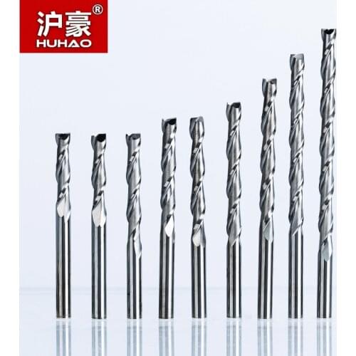 HUHAO 5pcs/lot 3.175mm Milling Cutter 2 Flutes Spiral With Blade CEL 3-42mm End Mill CNC Router Bit For Wood Carbide Router Tool
