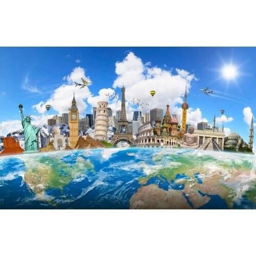 JMINE Div 5D world City map Earth Travel Full Diamond Painting cross stitch kits art Scenic 3D paint by diamonds