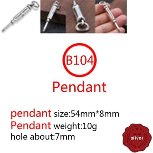 B104 S925 sterling silver pendant jewelry retro same style popular cross screwdriver hip-hop punk style gift for lover
