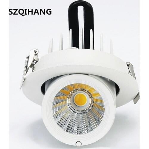 Hot!!! Dimmable LED Trunk Downlight COB Ceiling 20W AC85-265V Adjustable recessed Super Bright Indoor Light cob led downlight