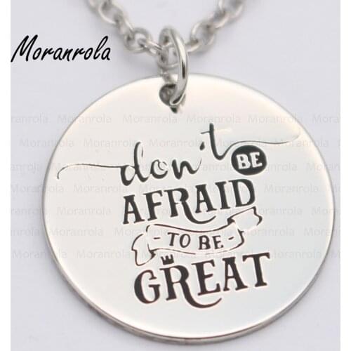 New arried "Don't be afraid to be Great"Copper necklace Keychain,charm Hand-Stamped Jewelry Encouragement Nurse Gift graduation