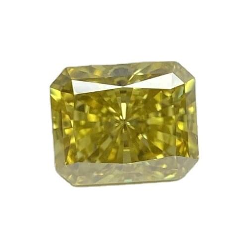 Mosangnai Fancy Color Yellow Moissanite Diamond Radiant Cut 12x10 MM 8.0 Carat GRA Certificate For Engagement Ring Making