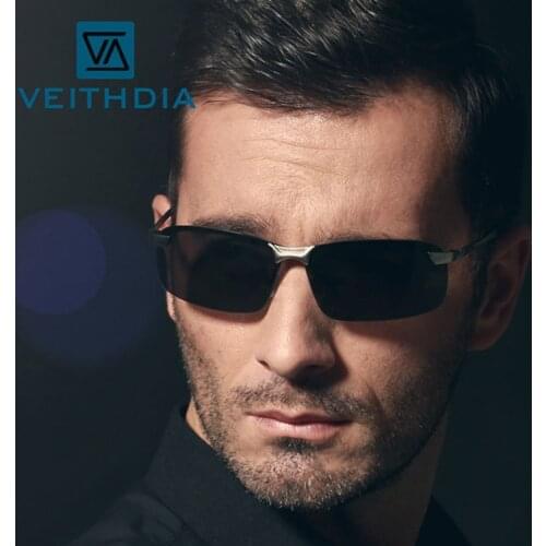 VEITHDIA Brand Designer Polarized Mens Sunglasses Rimless Sun Glasses Goggle Eyewear For Men oculos de sol masculino VT3043