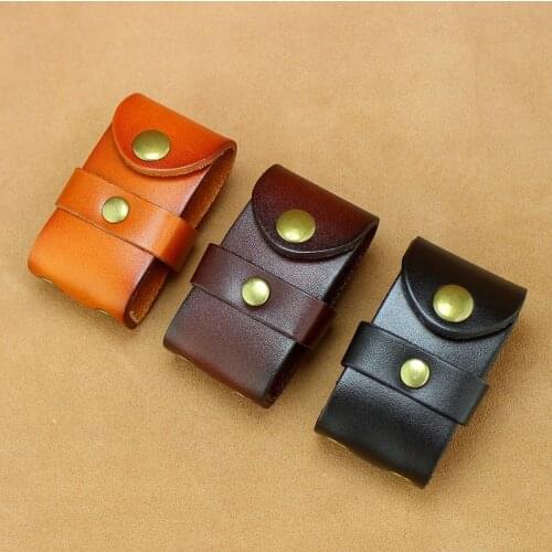 Men Casual Genuine Leather Outdoor Hunting Camping Waist Bag Case Waist Pack Lighter Pocket Boyfriend Gift