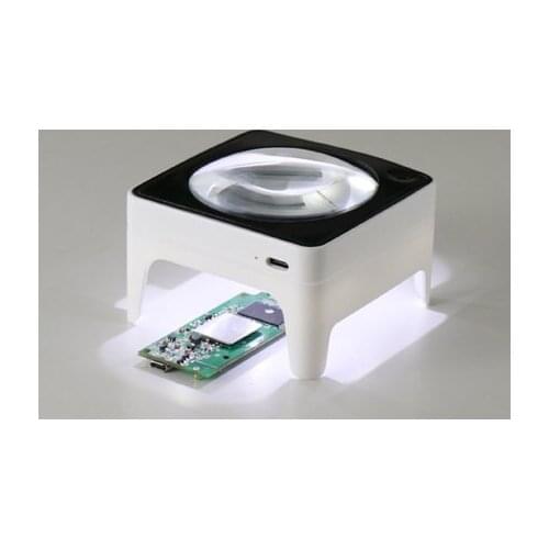 USB Rechargeable Table Stand Large Screen Reading Magnifying Glass Lighted Circuit Board Repairing Magnifier Adjustable Loupe 6x