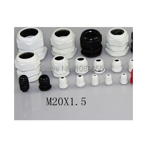 M20X1.5 Cable Glands Nylon plastic waterproof Waterproof Gasket Plastic Cable Gland 100PCS