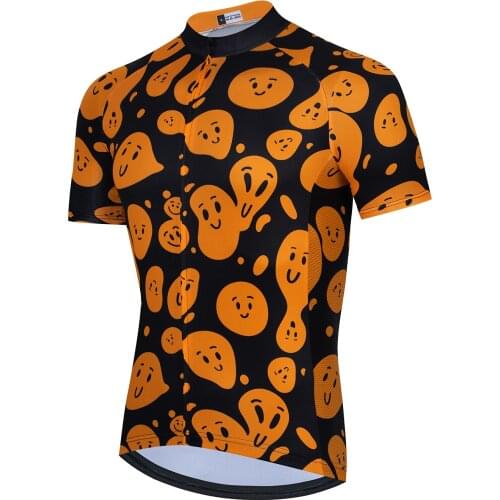 New Summer Funny Men Cycling Jersey Orange Bike Short Tops Bicycle Clothing RACING Road Bike MTB Jersey