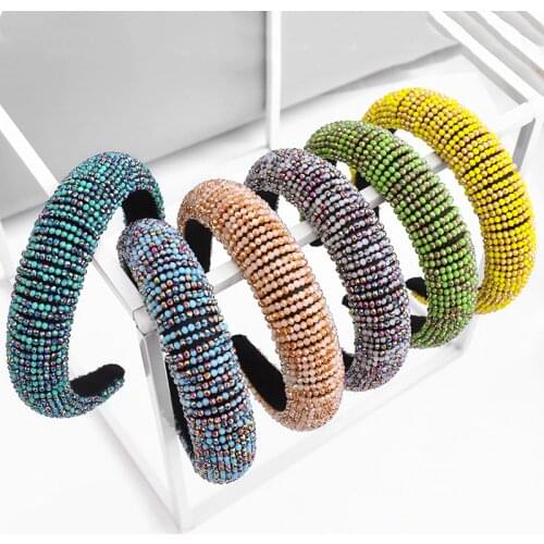 Full Crystal Hair Accessories Romantic Limited Edition Hairbands Sparkly Padded Rhinestones Headbands for Girl Hairbands Womens