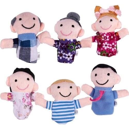 SODIAL(R) Cute 6pcs Family Finger Puppets - People Includes Mom, Dad, Grandpa, Grandma, Brother, Sister Free Cable Tie
