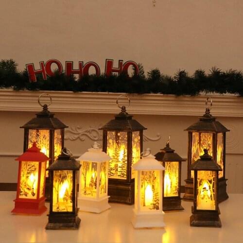 LED Christmas Candle, LED Tea light Candles Cages with Holder Elk Santa Claus Printing Candlestick for Christmas Decoration