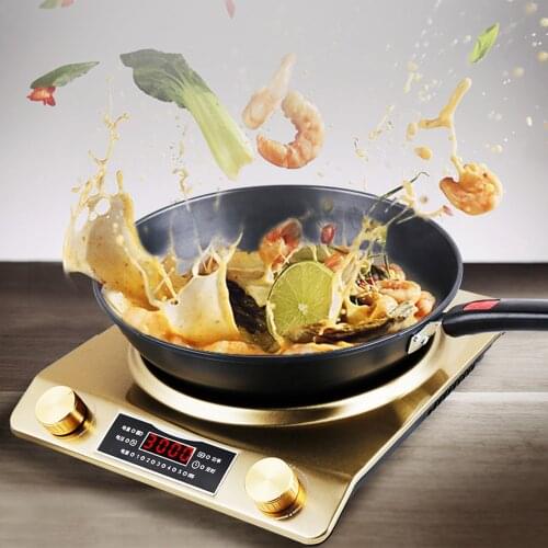 Knob type concave induction cooker, high-power household stir-frying battery stove concave stove (concave 3500W gold)