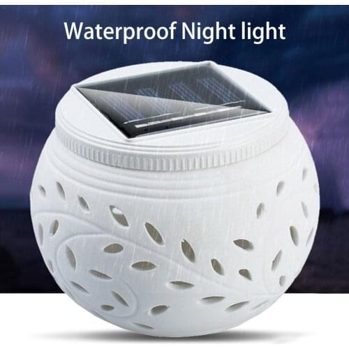 Outdoor Lamp Solar Charging LED Colorful Smart Light Control Hollow Out Romantic Ceramics Living Room Light Table Lamp Home
