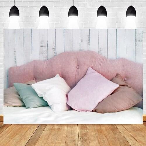 Baby Room Wood Board Curtain Headboard Bed Interior Portrait Backdrop Photography Background For Photo Studio Vinyl Photophone
