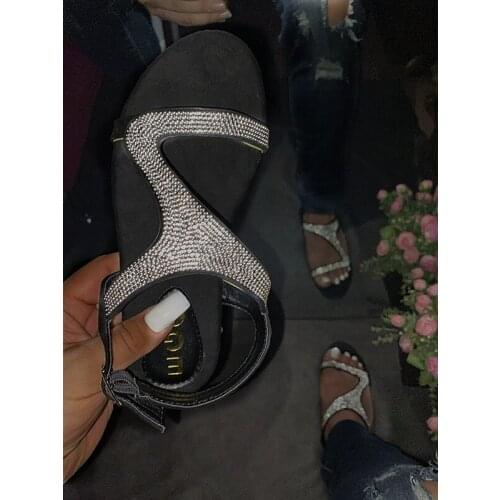 Women Summer Flat Bling Slippers Casual Flip Flops Non-Slip Outdoor Beach Slides Sandals Sexy Crystal Slippers Shoes Ladies 2020