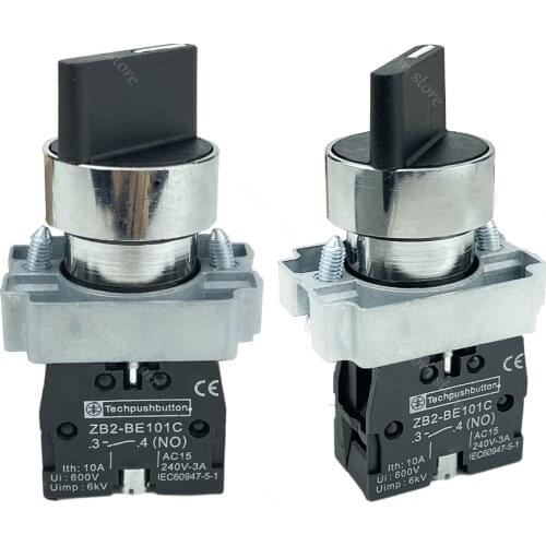 10pcs/Lot XB2BD21 XB2BD23 XB2BD25XB2BD25 power switch short handle self-locking master knob switch 22mm