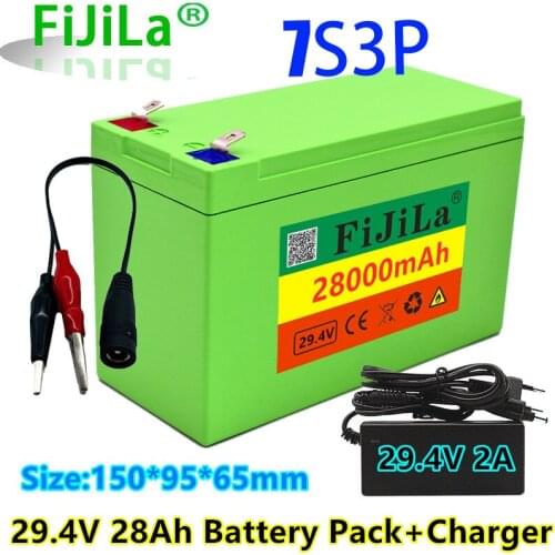 100% new 7s3p 18650 Battery Lithium Battery 29.4V 28000mAh Electric Bicycle Moped /Electric/Li ion Battery Pack with charger