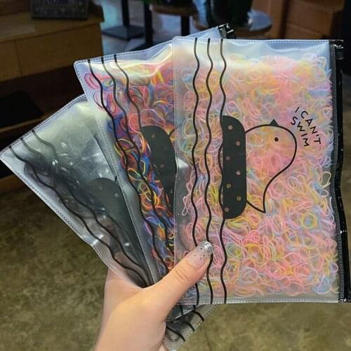 1000PCS Head Wear for Kids Hair Accessories Colorful Disposable Baby Children Girls Plait Ponytail Elastic String Scrunchie Cute