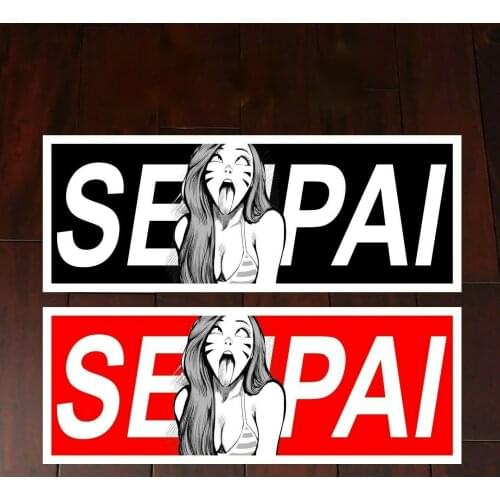 2X Senpai Anime Girl Sexy Girl Slap Vinyl Bumper Sticker Car Decal High Quality KK Vinyl Cover Scratches Waterproof PVC