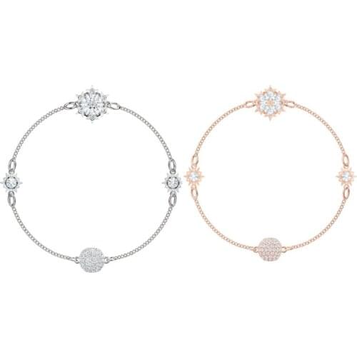 2021 Fashion Invisible magnetic buckle snowflake bracelet Jewelry Crystal from Swarovskis For Women and female As Cute gifts