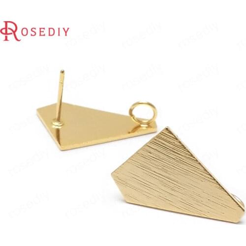 36043)10PCS 18x13MM 24K Gold Color Brass Geometric Shape Stud Earrings High Quality Diy Jewelry Findings Accessories