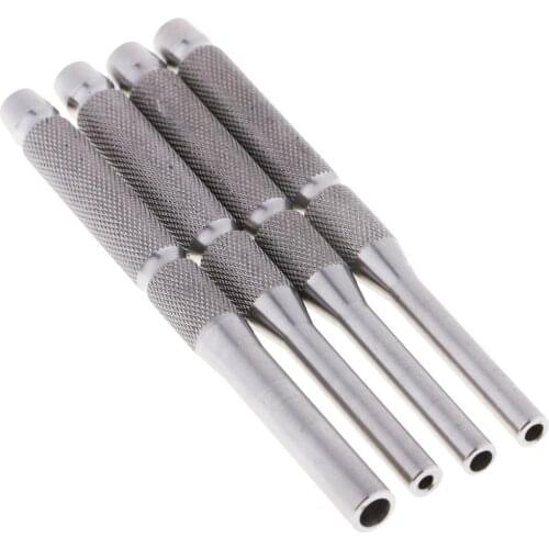 4Pcs Stainless Steel Roll Pin Punch Set 1/8' 5/32' 3/16' 7/32' Leathercraft Tool