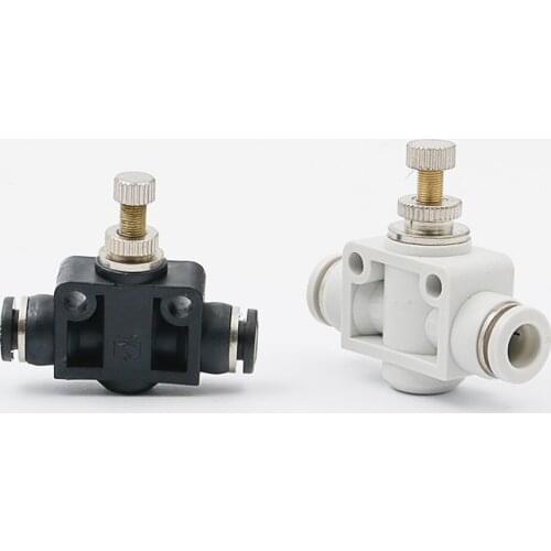 5 pcs Pneumatic Throttle Valve 6mm 8mm 10mm 12mm OD Hose Tube Gas Flow Adjust Valve Connector Fitting Air Speed Push In Fitting