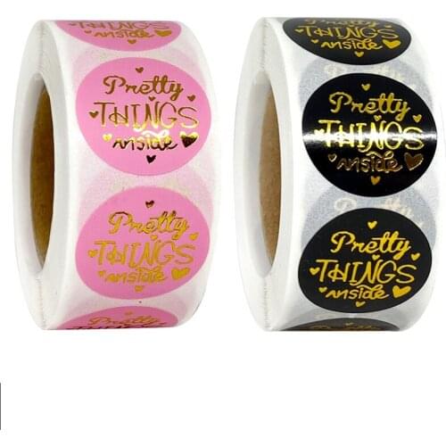 500Pcs/Roll Thank You Stickers Handmade Circle Sticker Stationery thank you for your order Gift Seal Labels Adhesive stickers