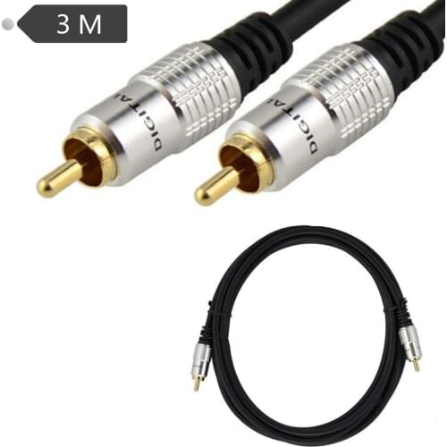 Digital audio coaxial cable, subwoofer cable, composite video cable, RCA lotus cable, male to male single lotus cable, 3 meters