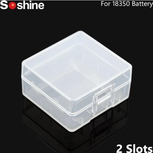 2*18350 Battery Holder Case 18350 Batteries White Plastic Case Storage Box 2 Slot 2*18350 Rechargeable Battery Shell