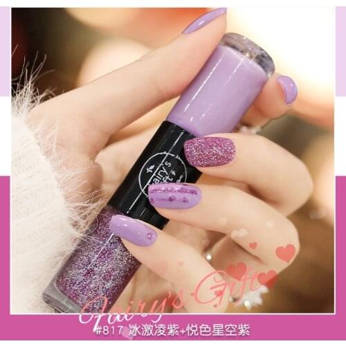 Two-tone nail polish set sequins free baking long-lasting quick-drying non-peelable double-headed jelly nail polish wholesale